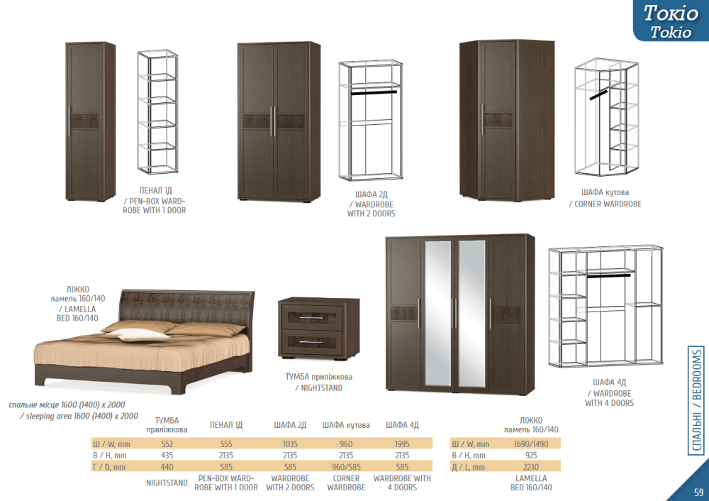 Кровать ламель 1600 (без ламелей) Токио венге Львов - изображение 3