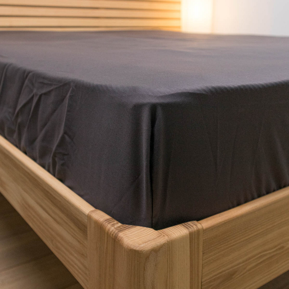 Простирадло на резинці односпальне сатин 100% бавовна 90х200х30см 125г/м2 (Графіт) Суми - фото 9