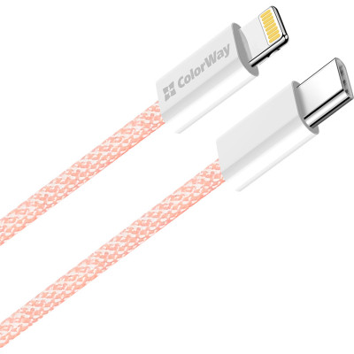 Дата кабель USB-C to Lightning 1.0m 27W pink ColorWay (CW-CBPDCL061-P) Винница - изображение 8