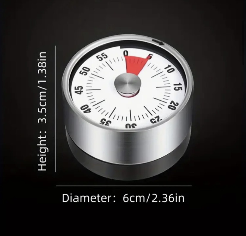 Таймер механічний для кухні зворотній відлік на магніті чорний Київ - фото 6