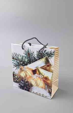 Новорічні паперові, подарункові пакети з ручкою Чашка 16/16/8-029 (12 шт) Харків