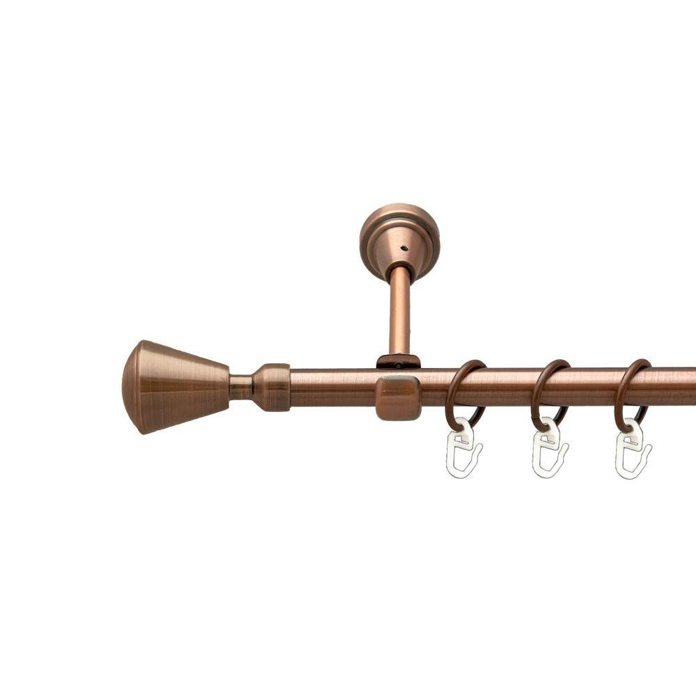 Карниз Orvit Мілано металевий однорядний відкритий гладка труба кільце металеве Мідь 16 мм 280 см (00-00019382) Львів - фото 1