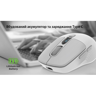 Мышка REAL-EL RM-480W Wireless/Bluetooth White (EL123200050) Винница - изображение 5