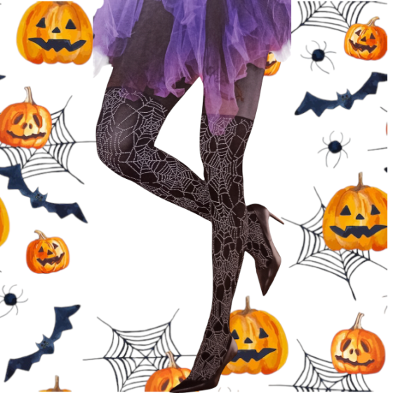 Жіночі колготи з великою паутинкою на Хелловін 20\50 den L 46-48 Італія чорний Київ