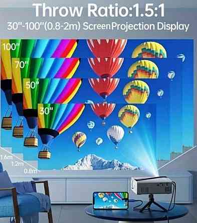 Портативний 4K HD міні-проектор з RGB підсвіткою — домашній кінотеатр Київ