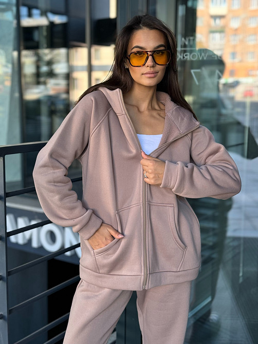 Теплый спортивный костюм женский на змейке Какао 50/52 Харьков - изображение 2