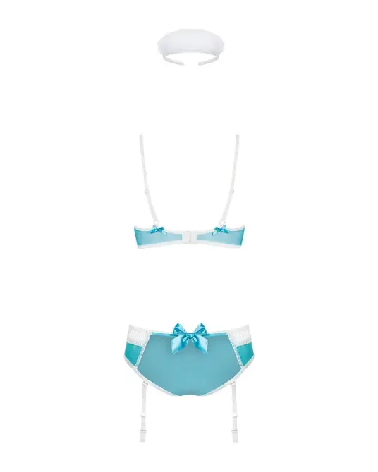 Еротичний костюм медсестри Obsessive 834-CST-6 L/XL, біло-блакитний Львов - изображение 6