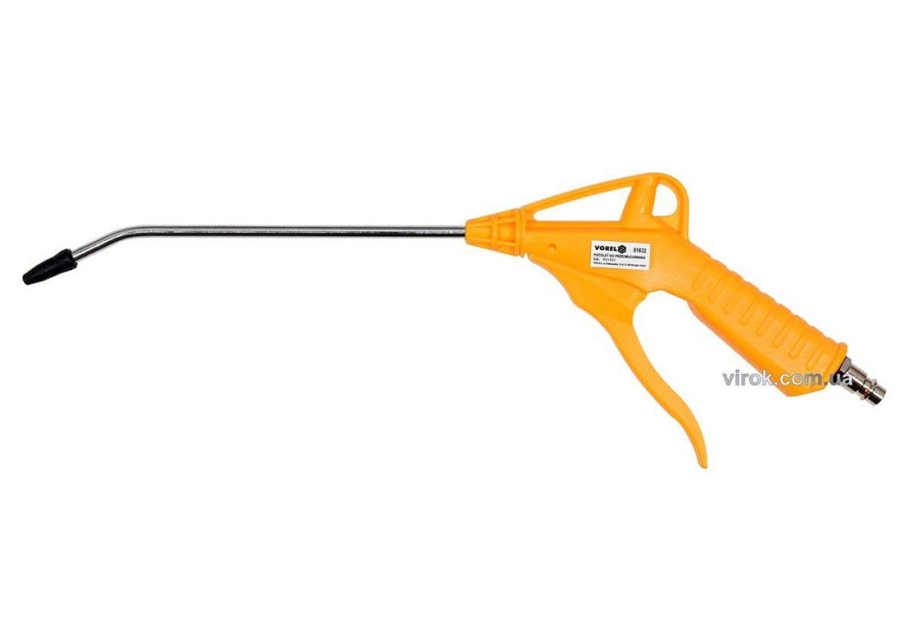 Пістолет пневматичний продувальний VOREL з соплом l= 200 мм, Ø=1/4", для тиску- 0.8 MPa [10/40] Одеса - фото 1