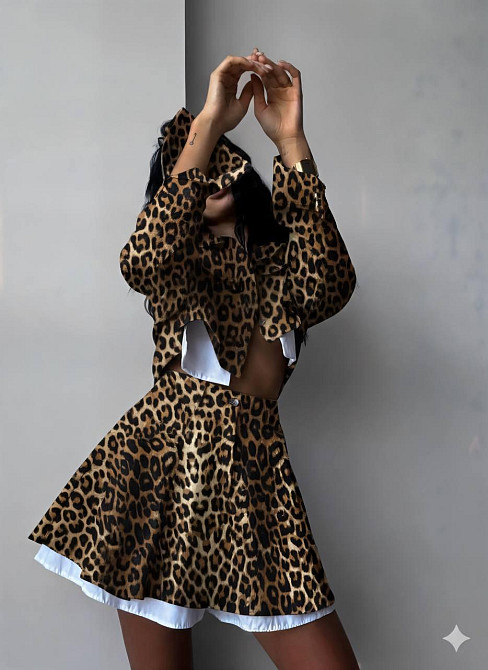 Женский стильный костюм двойка: пиджак и юбка микровельвет. Коричневый, 46/48 Одесса - изображение 4