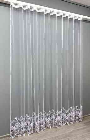 Тюль VR-Textil 1820т Фатин з вишивкою Білий 350х270 см (42-0954) Київ