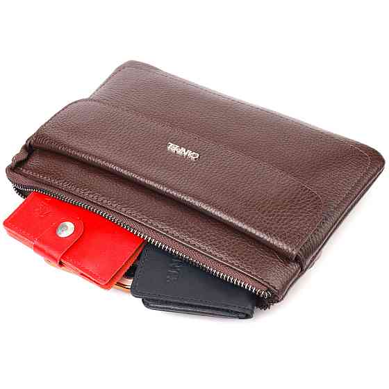 Стильний клатч для чоловіків з натуральної шкіри CANPELLINI 21548 Коричневий Київ