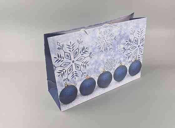 Картонные пакеты с ручками Гигант горизонтальные Новогодние  46*33*15-015 (12 шт) Харьков