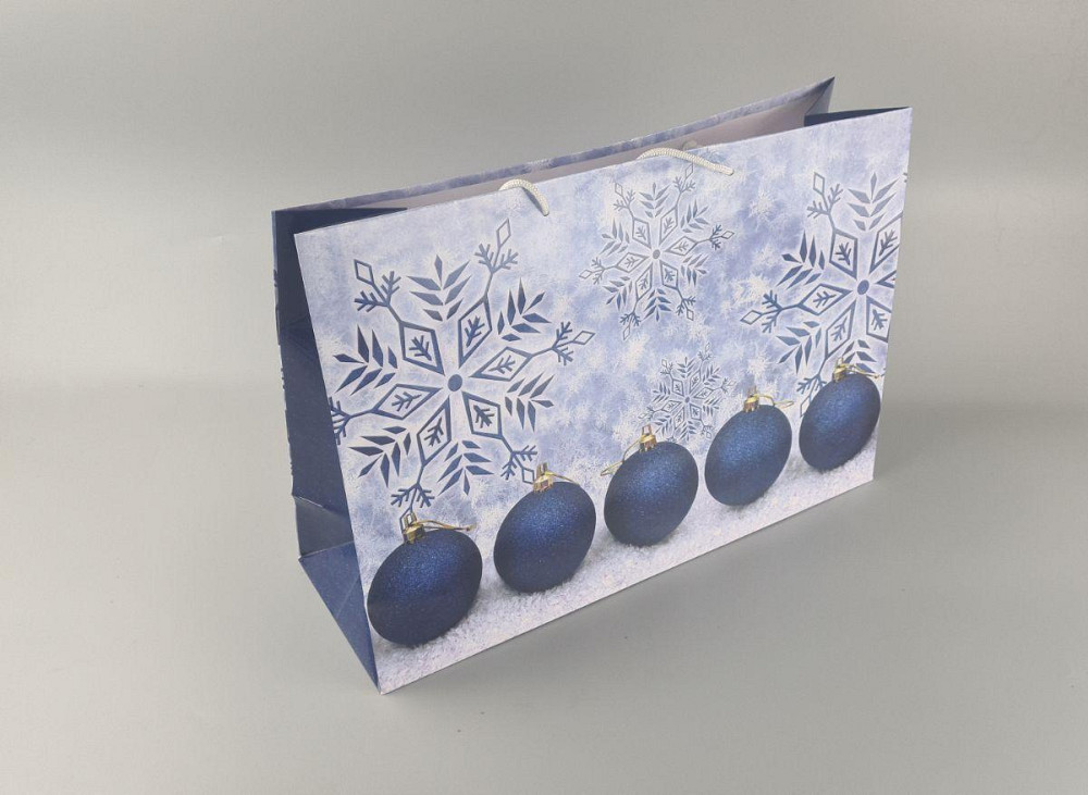 Картонные пакеты с ручками Гигант горизонтальные Новогодние  46*33*15-015 (12 шт) Харьков - изображение 1