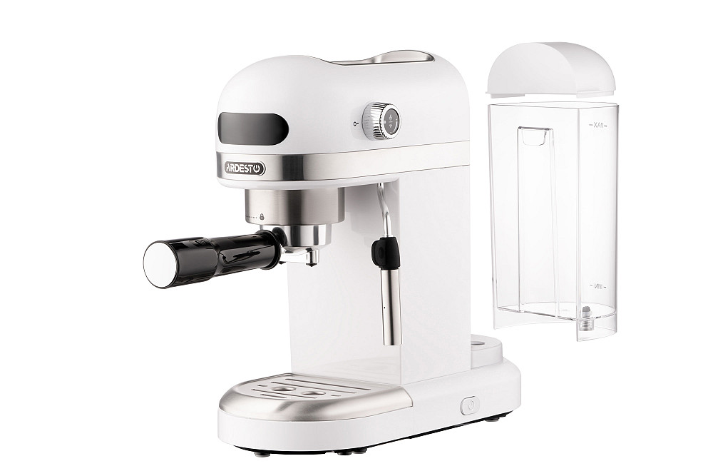 Кавоварка ARDESTO ріжкова 1.4л, мелена, ручний капучинатор, підігрів чашок, білий Київ - фото 3