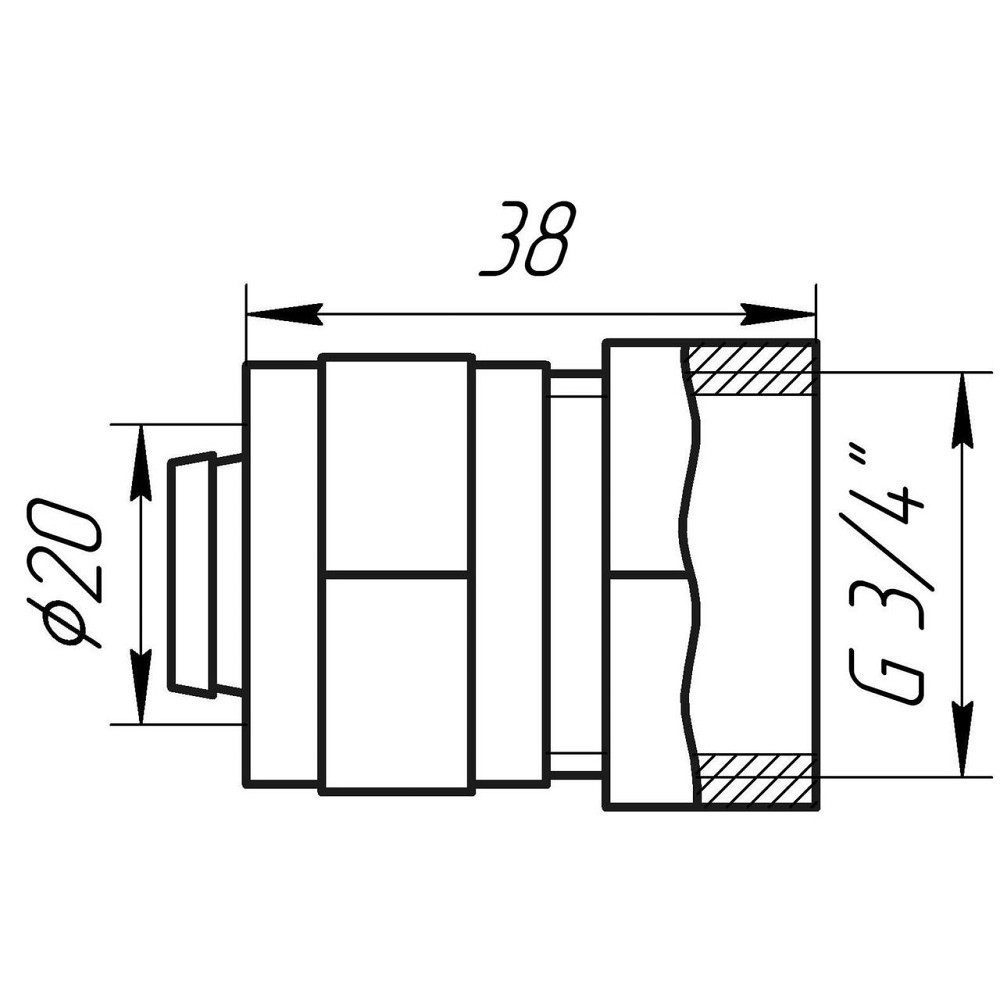 Муфта із внутрішньою різьбою APE ITALY 702 L 3/4″x20 (000000618) Київ - фото 5
