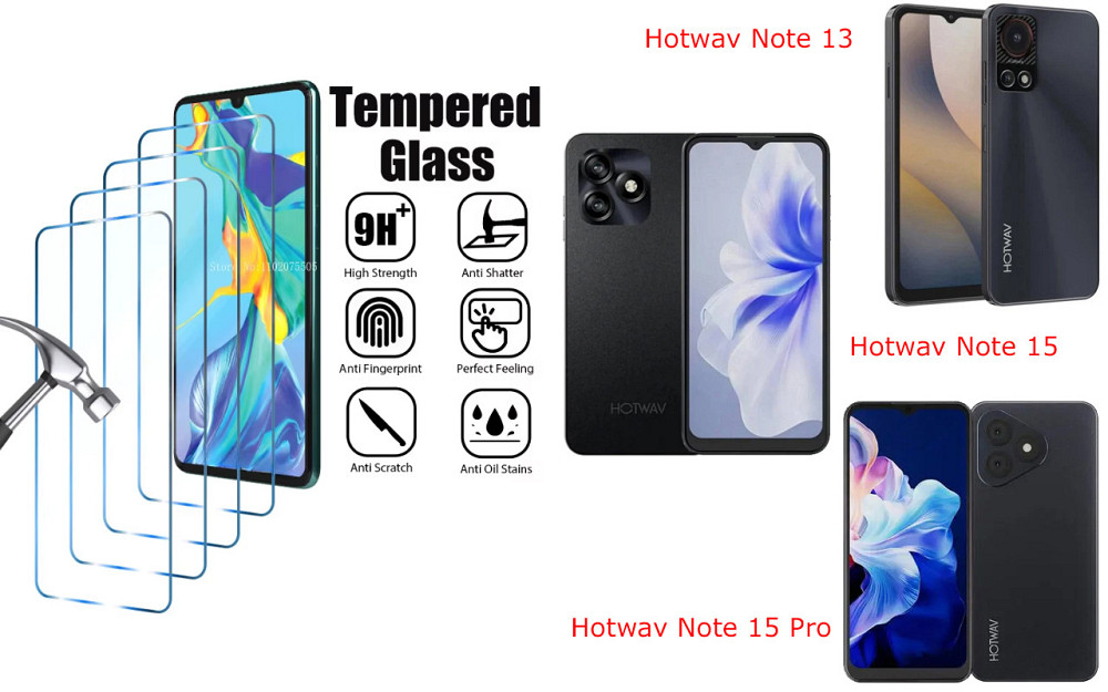 Захисне скло ArmorGlass для Hotwav Note 13, Note 15, Note 15 Pro – стійке до подряпин та ударів Київ - фото 1