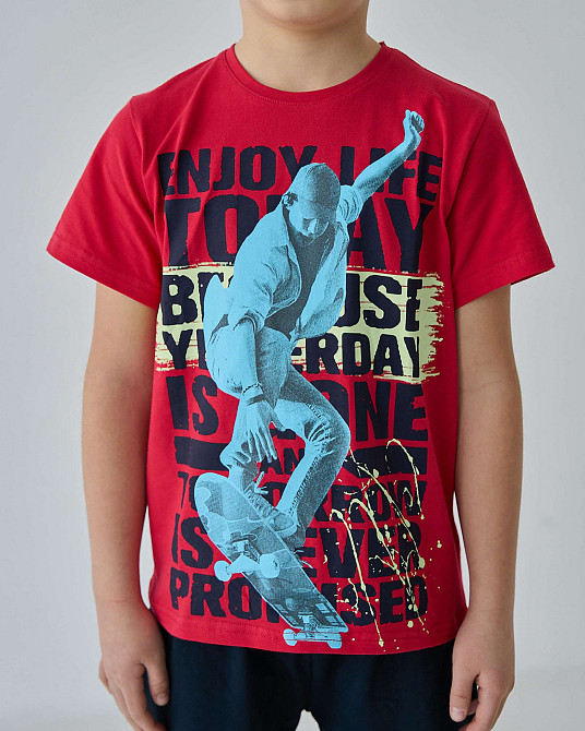 Підлітковий комплект із шортами на хлопчика Tom John — Скейт — Family look тато/син 89901 12-13 Київ - фото 4