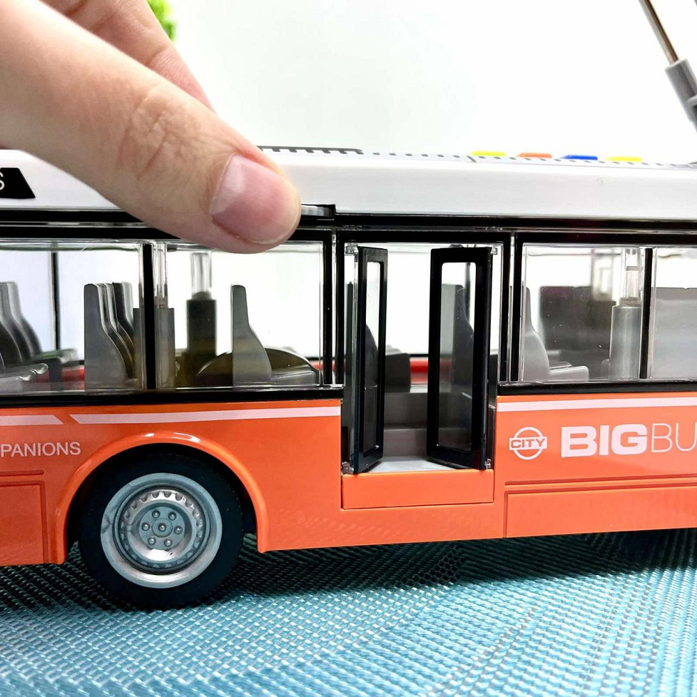 Тролейбус з інерцією підсвічуванням і звуком відчиняються двері Помаранчевий (WY911AB) Чернигов - изображение 4