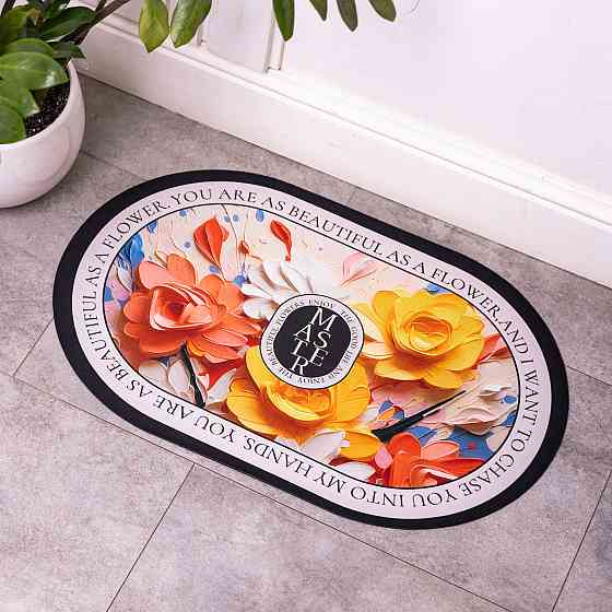 Диатомитовый 3d коврик для овальный дома Beautiful Flowers 38×58 (см) влаговпитывающий коврик для кухни ванны и туалета HP-42-55 Киев