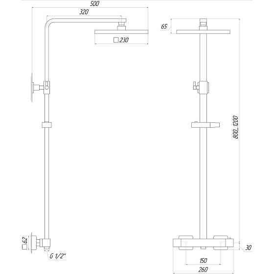 Душова система Globus Lux Termostatic GLQ-0040T Київ