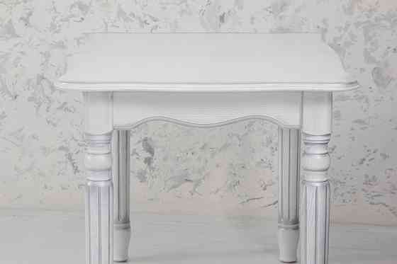 Стіл обідній Венеція (120+40)/80, білий+сріб патин Київ