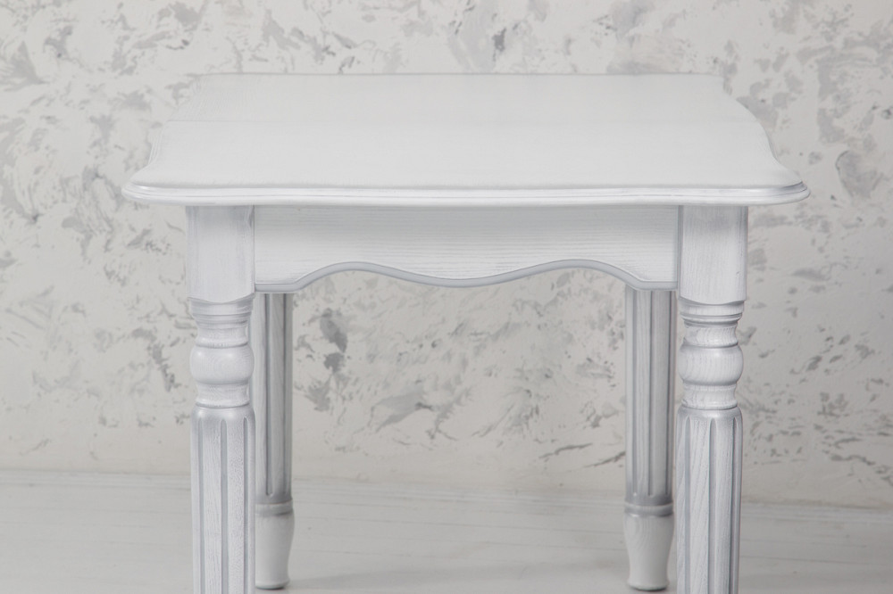 Стіл обідній Венеція (120+40)/80, білий+сріб патин Київ - фото 3