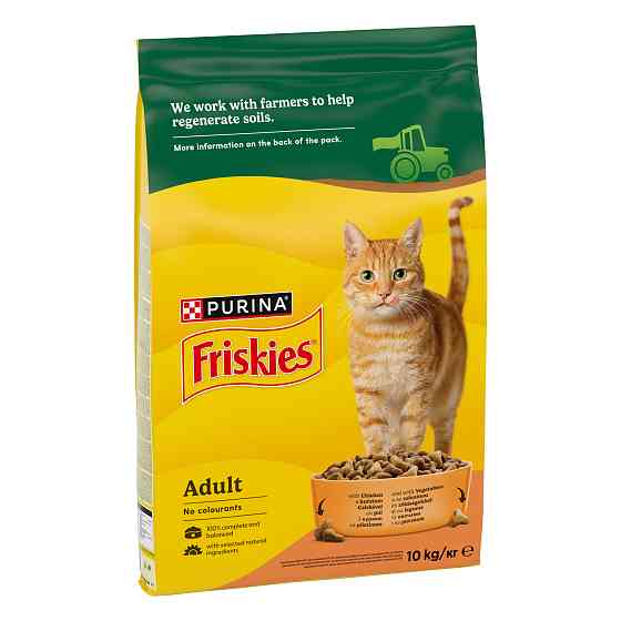 Сухой корм FRISKIES для взрослых кошек, с курицей и овощами, 10 кг Киев