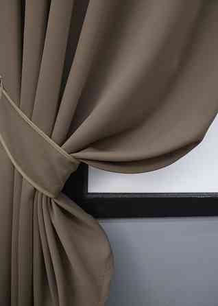 Комплект коротких штор VR-Textil Блэкаут Midnight № 1673ш Какао 130х170 см 2 шт (35-0327) Киев