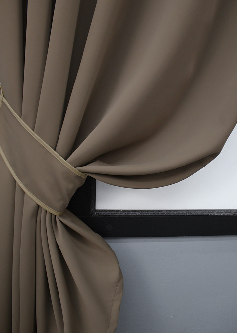 Комплект коротких штор VR-Textil Блекаут Midnight № 1673ш Какао 130х170 см 2 шт (35-0327) Київ - фото 4