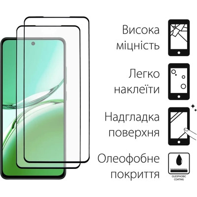 Чохол до мобільного телефона Dengos Oppo Reno 12F 4G Case Matte + 2 Glass (Black) (DG-CTG2P-19) Вінниця - фото 3
