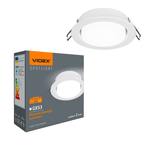 LED Світильник врізний під лампу GX53 білий VL-SPF27R-W Videx Житомир