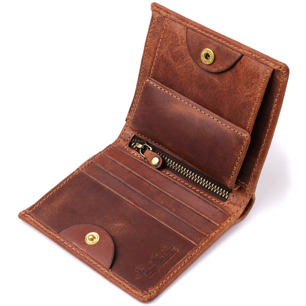 Вертикальний чоловічий гаманець з матової натуральної шкіри Tony Perotti 20833_1 (1165 whisky) Світло-коричневий Київ - фото 6