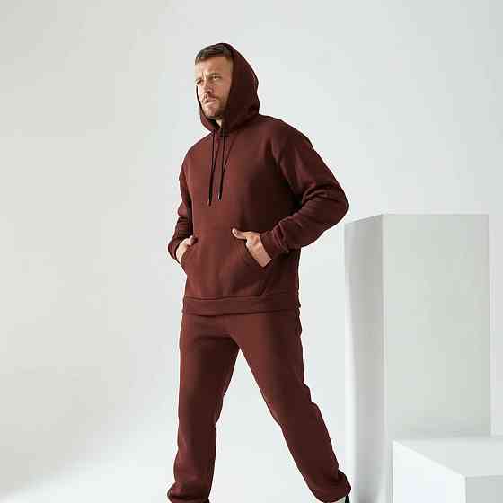 Чоловічий спортивний теплий костюм на флісі Коричневий 50/52 Харків