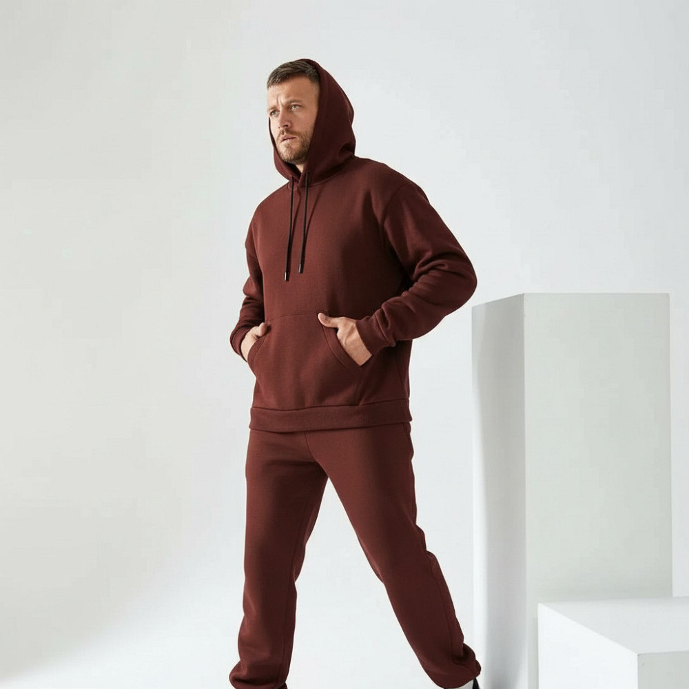 Чоловічий спортивний теплий костюм на флісі Коричневий 50/52 Харків - фото 1