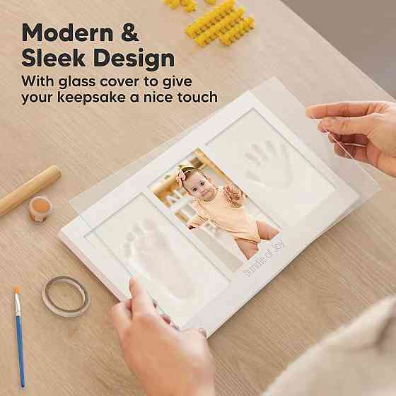 Набор для отпечатков ручек ножек ребенка с рамкой для детского фото, комплект для гипсового слепка на подарок Киев