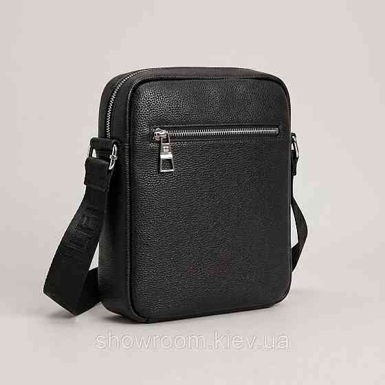 Мужская брендовая сумка через плечо Tommy (6210) черная Киев