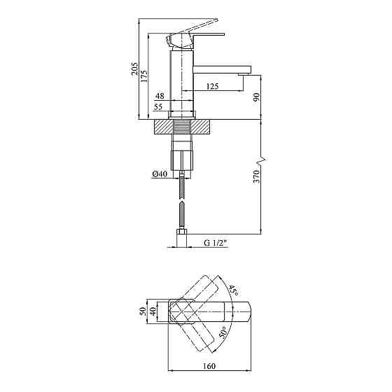 Смеситель для раковины Kroner KRM Ems - C010 Киев