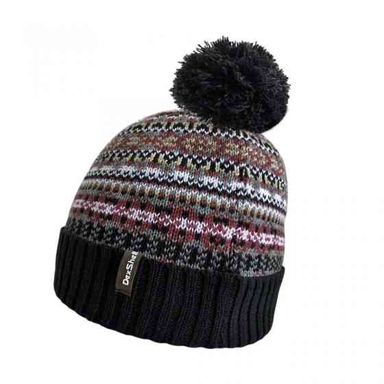 Водонепроницаемая шапка Dexshell Beanie Fair Isle разноцветная Бордовый (S-M) Киев
