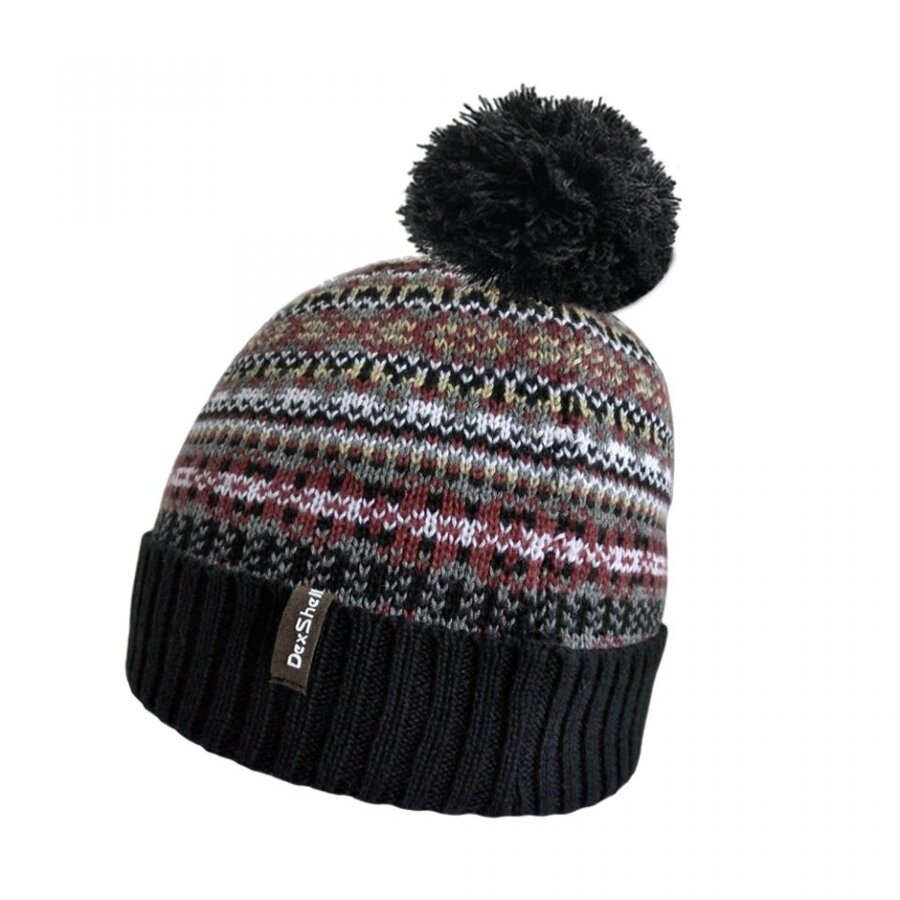 Водонепроницаемая шапка Dexshell Beanie Fair Isle разноцветная Бордовый (S-M) Киев - изображение 1