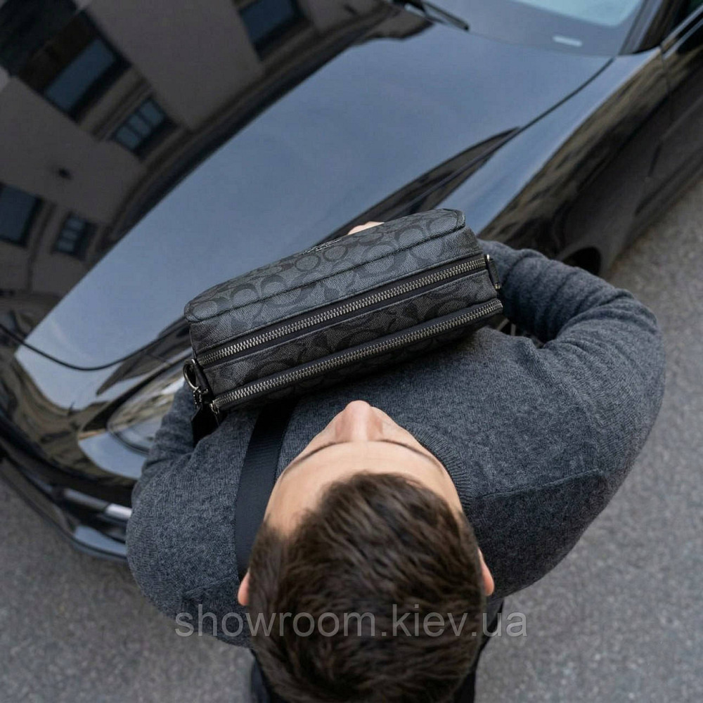 Чоловіча горизнтальна брендова сумка Coach (2514) Київ - фото 6