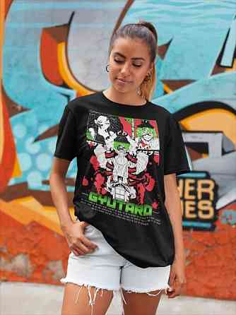 Футболка для мальчика аниме Гйутаро Даки Демон Киллер оверсайз (рост от 165 до 180 ) Черний AnimeJ0200m Днепр