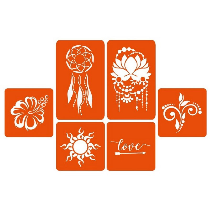 Набір кольорової хни з трафаретами для біо-тату №1 color-henna-set-01 Вінниця - фото 4