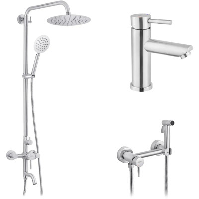 Душовий гарнітур Kroner Edelstahl Klassisch-ESG063 + змішувач Edelstahl Klassisch-ESG010 + змішувач Edelstahl Klassisch (CVS30208) Вінниця - фото 1