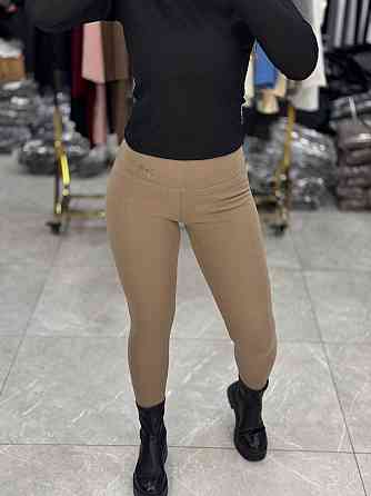 Жіночі теплі базові лосини з накатом трикотаж на хутрі Бежевий, 46/48 Одеса