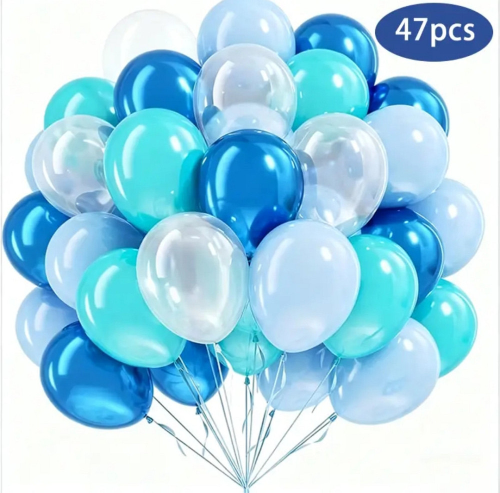 Набор шариков 47шт бирюзово-голубой Киев - изображение 1