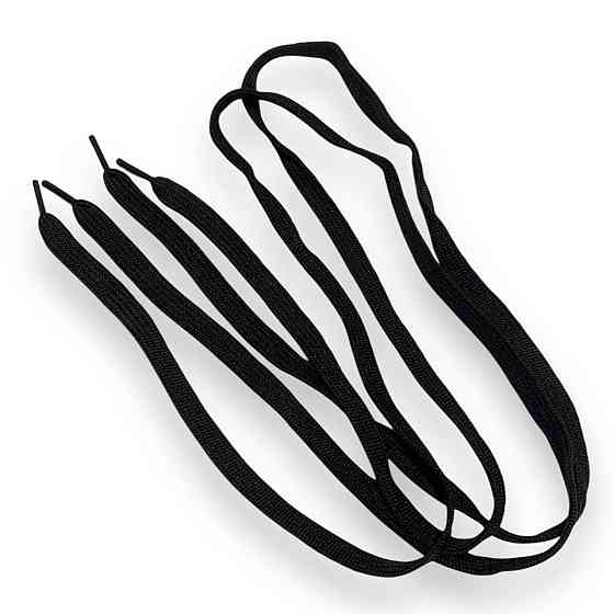 Шнурок взуттєвий міцний чорний прямокутної форми 120 см 2шт Харків