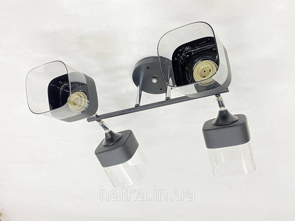 Стельова Люстра на 4 плафони VALESO 91134/4 (Чорний+Хром) Київ - фото 1