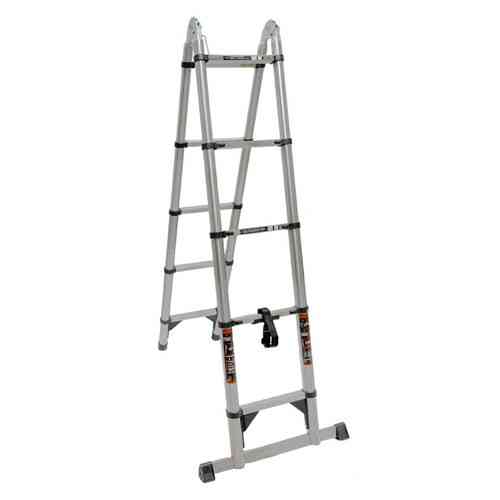 Лестница телескопическая 2.1м+2.1м, складная стремянка, нержавеющая сталь Киев