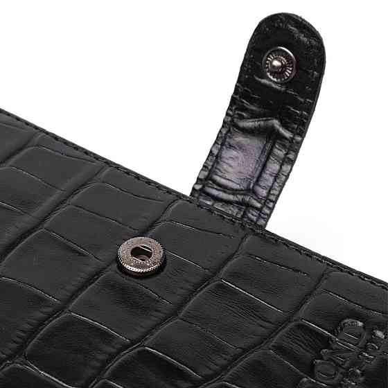 Фактурне портмоне для чоловіків з натуральної шкіри з тисненням під крокодила BOND 22057 Чорний Київ