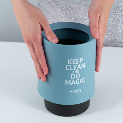 Кошик для паперів Axent Настільний контейнер для сміття, круглий, блакитний (2131-07-A) Вінниця - фото 5